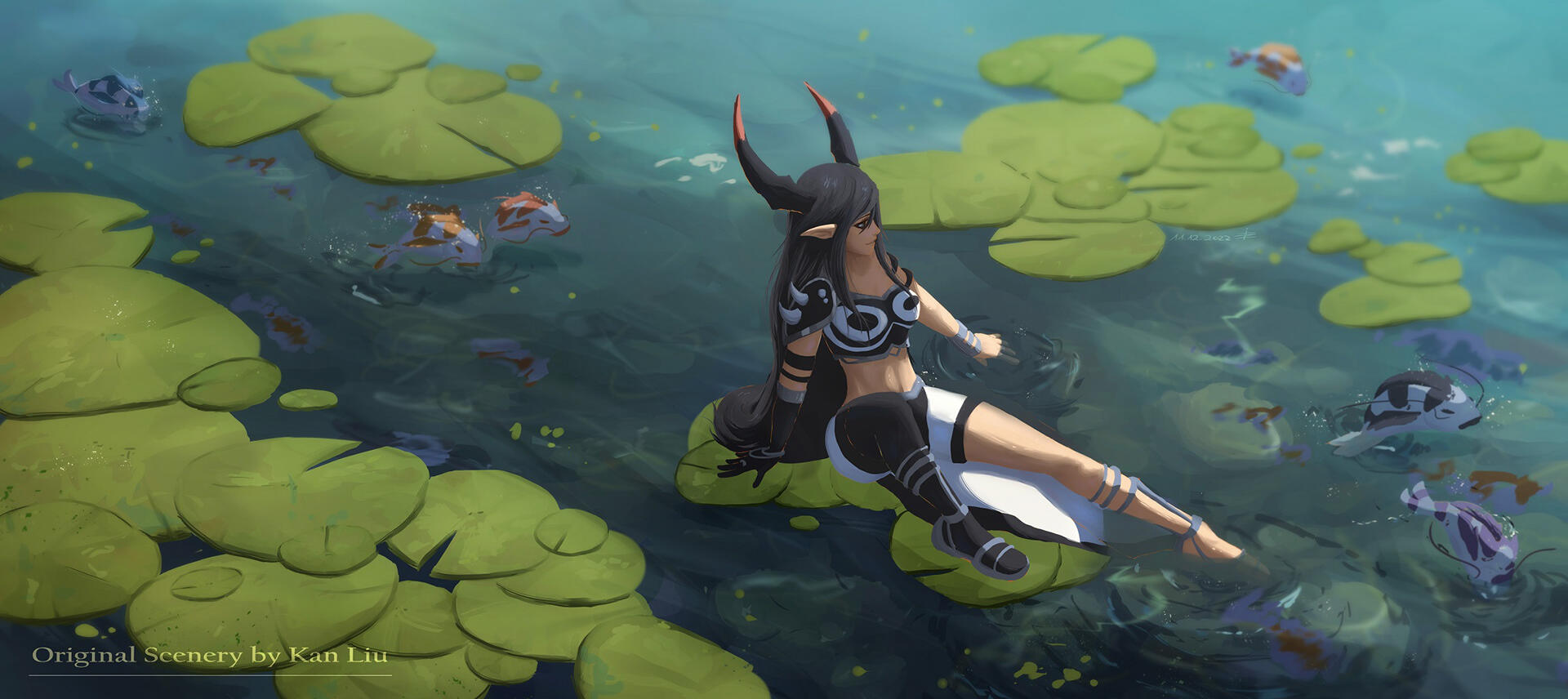 TERA Fanart, a castanic in the water, fan art